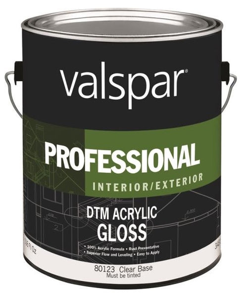 Valspar 80123 Professional Interior/Exterior Acrylic Gloss Paint, Clear Base