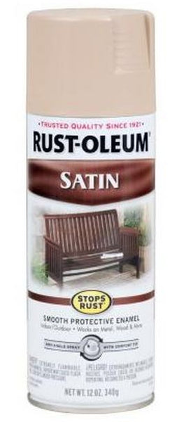 Rust-Oleum 276271 Stop Rust Satin Spray Paint, French Beige, 12 Oz.