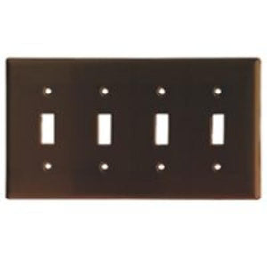 Cooper Wiring 2154B-BOX 4G Std Brown Toggle Plate - Brown