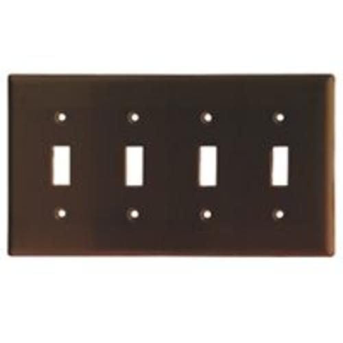 Cooper Wiring 2154B-BOX 4G Std Brown Toggle Plate - Brown