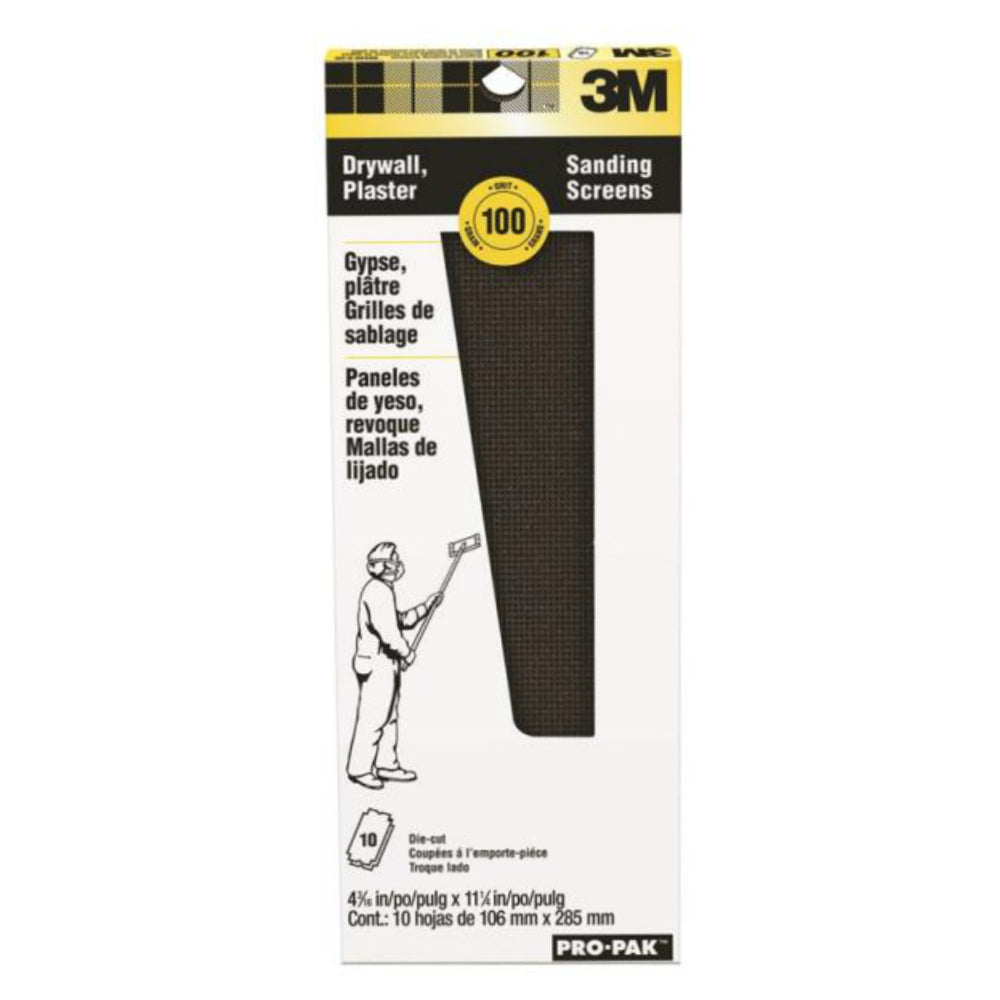 3M 99439 Pro-Pak Drywall Sanding Screen, 11" x 4-3/16" 100 Grit, 10-Pack