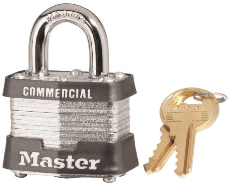 Master Lock 3KA0895 Laminated Padlock, Steel, 9/32" x 3/4" X 5/8"