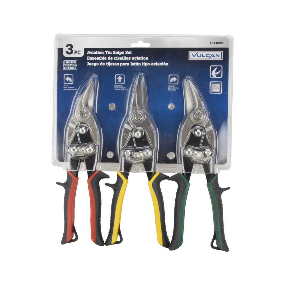 Vulcan JL-TS3PCS Serrated Aviation Snip, Chrome