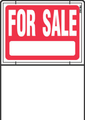Hy-Ko RSF-604 Double Sided For Sale Sign with Wire Frame, 18" x 24"