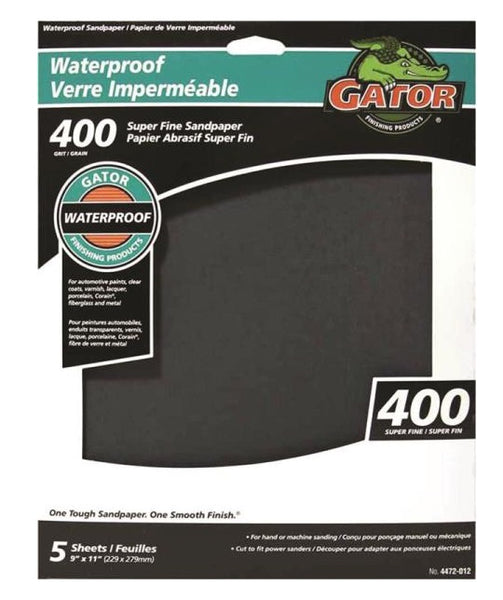 Gator 4472-012 Waterproof Sanding Sheet, 11" x 9", 400 Grit