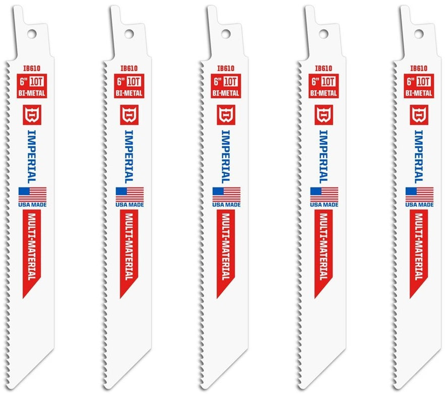 Imperial Blades IB610-5 Reciprocating Saw Blades, 6"