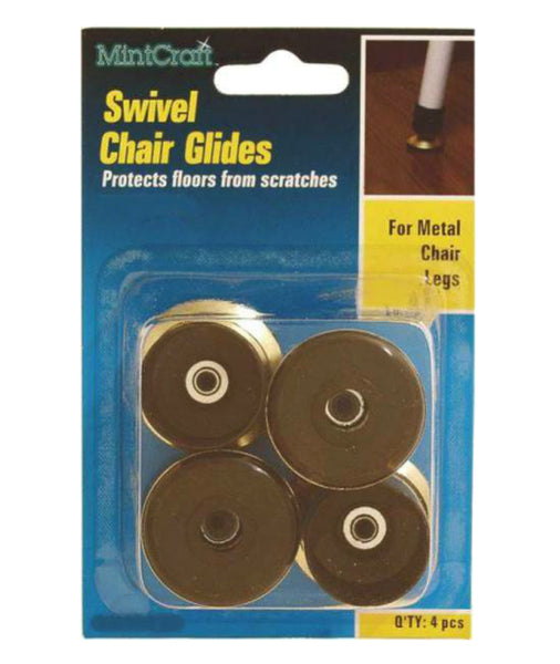 Mintcraft FE-51144 Swivel Chair Glide, 7/8", Brass, CD/4