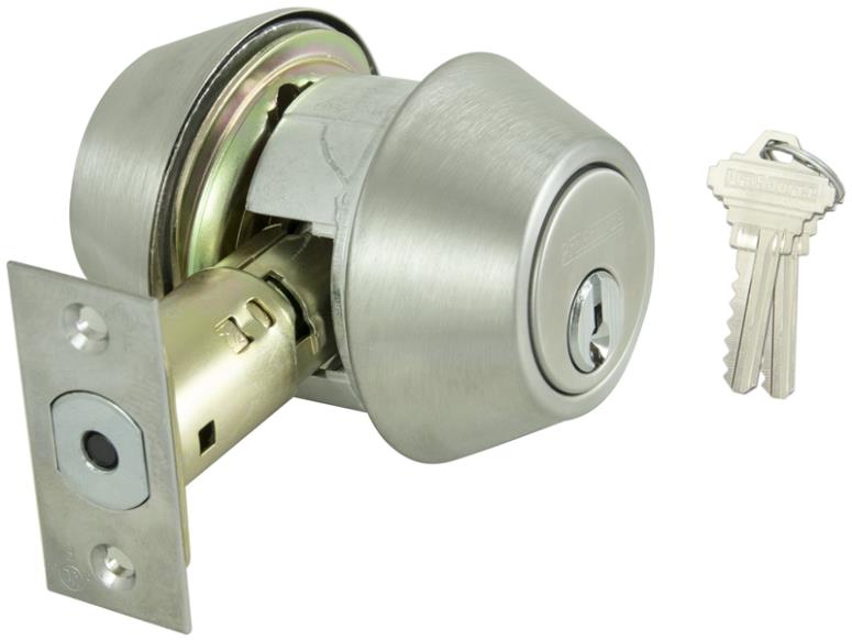 ProSource D762V-PS Double Cylinder Deadbolt, 2-3/4" x 1-1/8" Backset, 2 Keys, SC1 Key