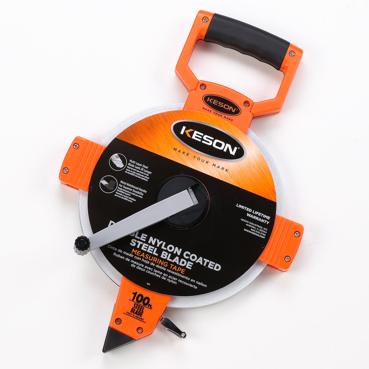 Keson NR18200 Steel Measuring Tape, 3/8" x 200'