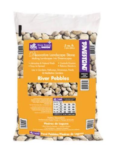 Pavestone 54250 Decorative River Pebbles Landscape Stone, 0.5 cu.Ft