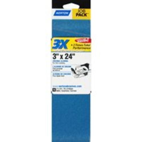 Norton 07660749268 3X Power Sanding Belt, 3"x24"
