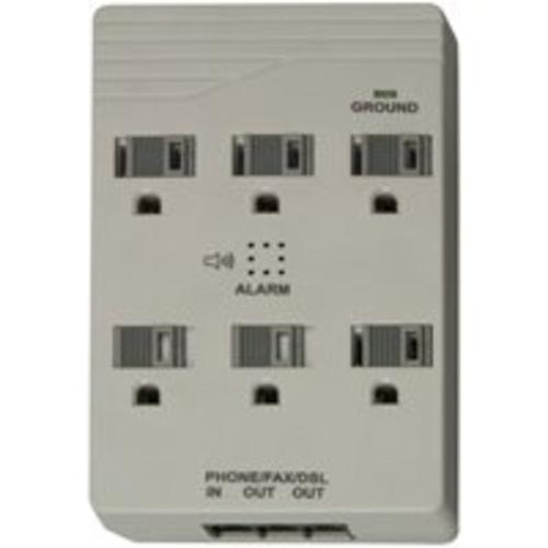 Coleman Cable 041153 6-Outlet Phone/Fax/DSL Surge Protector, 1000 Joules