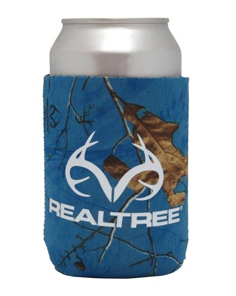 Realtree RMC5203 Magnetic Can Cooler, Surf Blue Body, 5" x 4"
