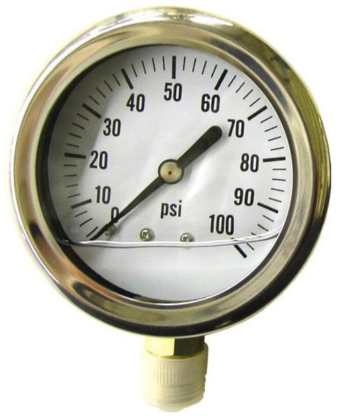 Green Leaf LG 100 1 PK Liquid Filled Pressure Gauge, 100 PSI