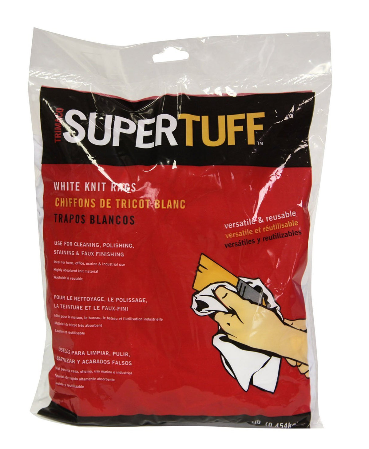 Trimaco 10844 Knot Polo Teeshirt Wipers, White