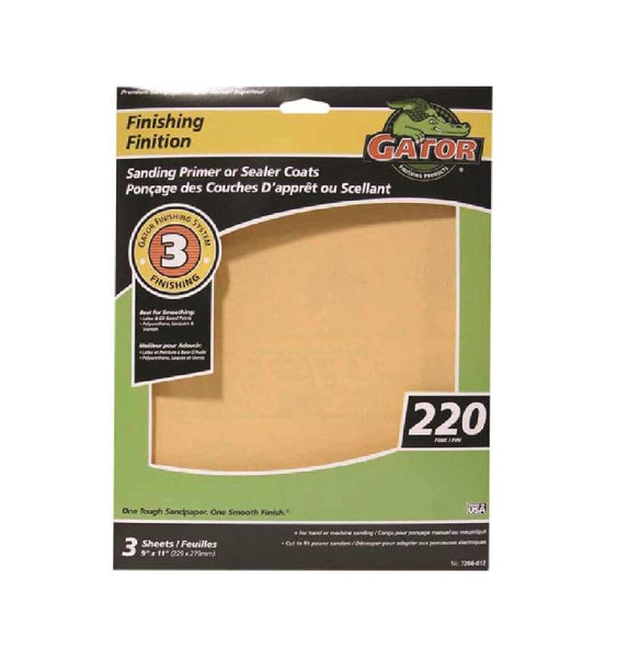 Gator 7266-012 Aluminum Oxide Sandpaper, 9" X 11"