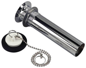 Danco 86781 Basin Drain With Stopper, Steel, Chrome Plated, 1-1/4" x 5"