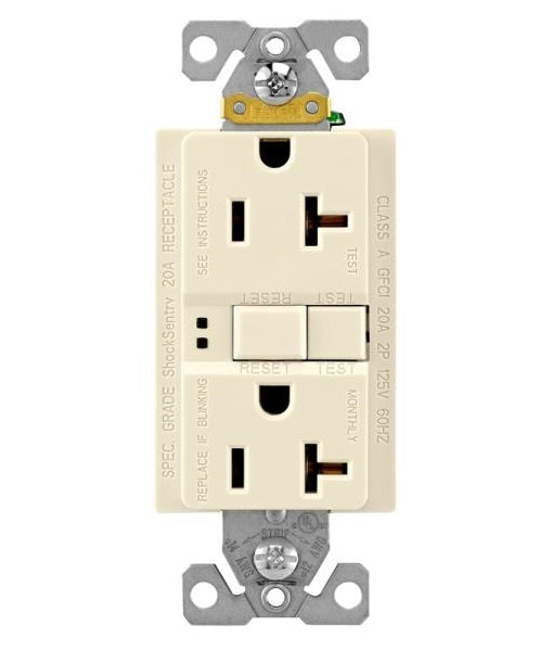 Eaton SGF20LA Duplex Self-Test GFCI Receptacle, 125 Vac