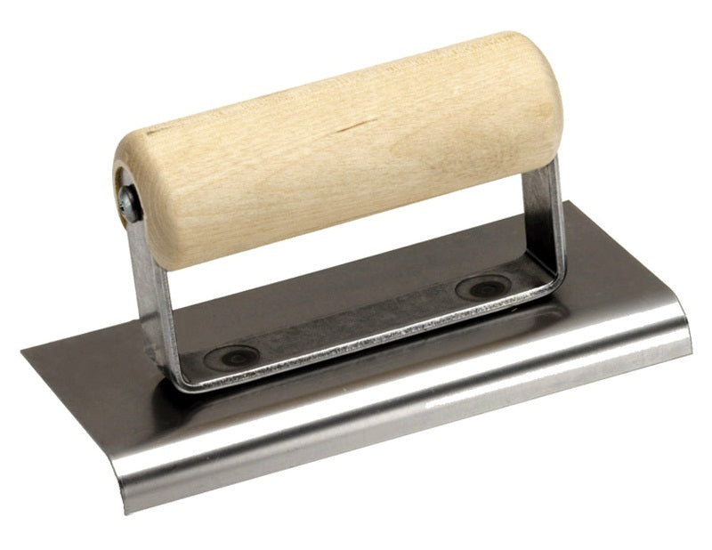 Marshalltown CE514S Stainless Steel Edger With Wood Handle, 6" x 6"