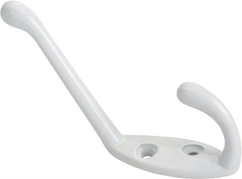 Prosource H6172168W-BC3L-PS Coat And Hat Hooks, Die-Cast Zinc, White