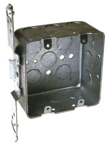 Raco 681 Square 2 Gang Device Box With "TS" Bracket, 4", 30.3 Cu. In.