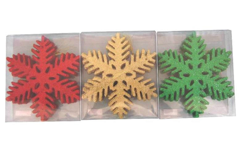 Holiday Basix PTC-122291 Ornament Snowflake, 6", 12-Piece