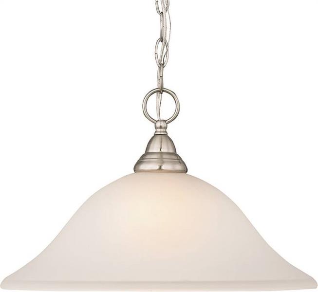 Boston Harbor LYB130928-1DP-BN 1-Light Pendent Light Fixture, Alabaster & Brushed Nickel