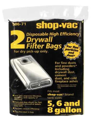 Shop-Vac 9067101 Disposable Drywall Filter Bag, 2/Pk