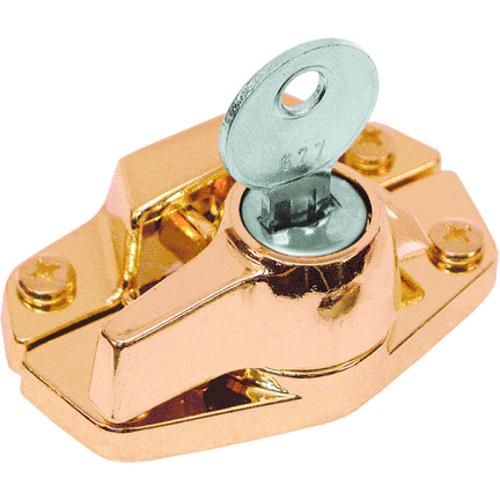 Prime Line U 9927 Window Sash Lock Keyed, Brass