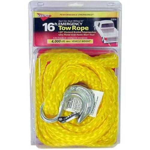 Keeper 02858 Tow Rope With Hook, 3/4"x16&#039;