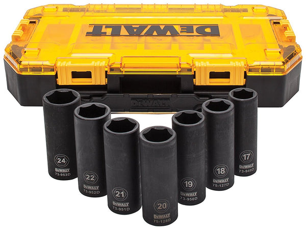 DeWalt DWMT74737 1/2" Deep Drive Impact Socket Set, 7 Piece