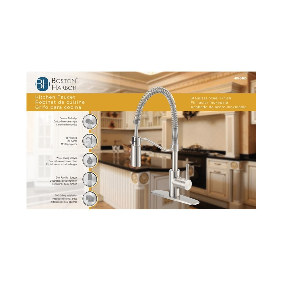 Boston Harbor FP4A0096NP Pull-Down Kitchen Faucet, Brushed Nickel
