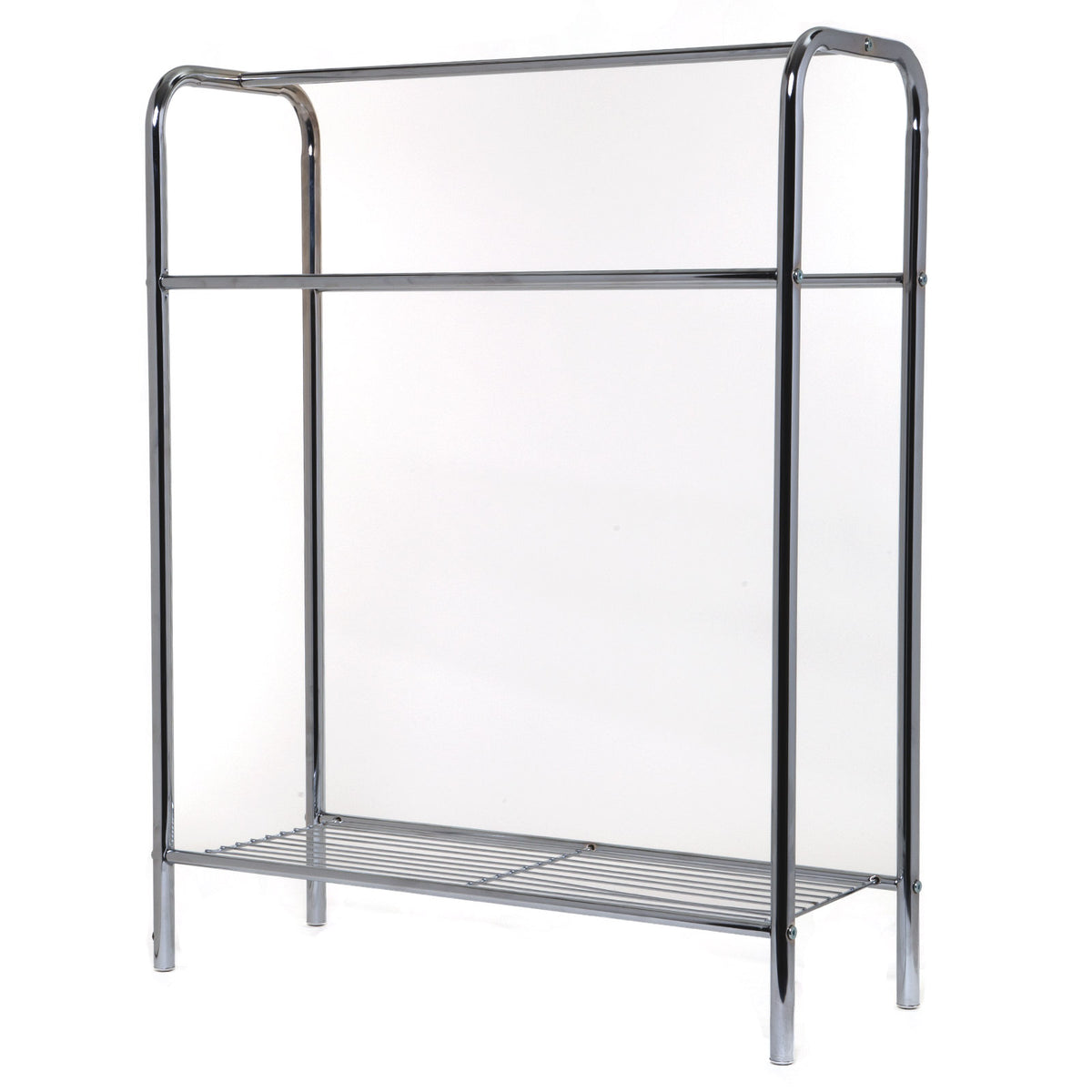 Simple Spaces BC15C-CH-3L Towel Stand With Shelf, Chrome