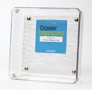 InterDesign 52630 Linus Drawer Organizer, 6" x 6" x 2", Clear