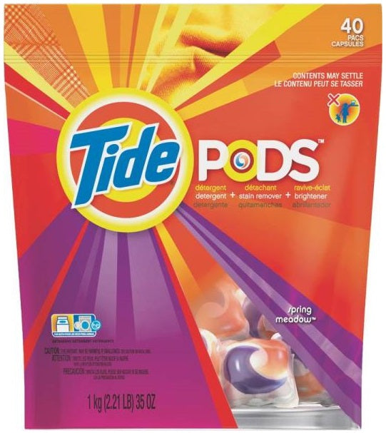 Tide 93127 Pods Laundry Detergent, 40 Count, Spring Meadow