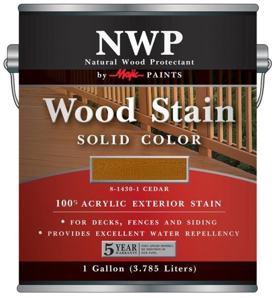 Majic 8-1430-1 NWP Solid Color Exterior Wood Stain, 1 Gallon