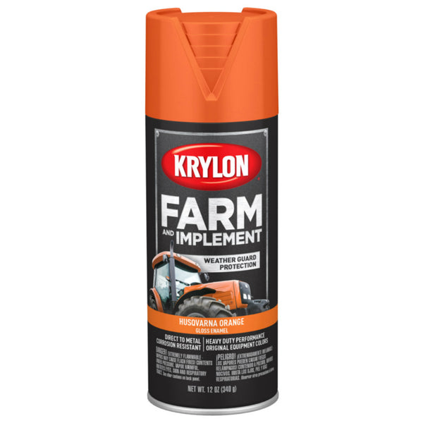 Krylon K01961777 Farm & Implement Spray Paint, Husqavarna Orange, 12 Oz