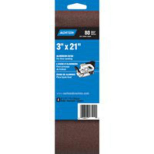 Norton 07660702241 80-Grit Power Cloth Sanding Belt, 3"x21"