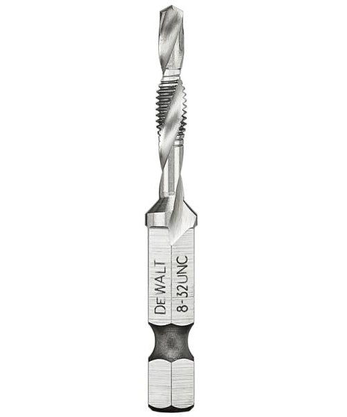 DeWalt DWADTQTR832 Impact Ready Tap & Drill Bits, High Speed Steel, Bright, 1/4"