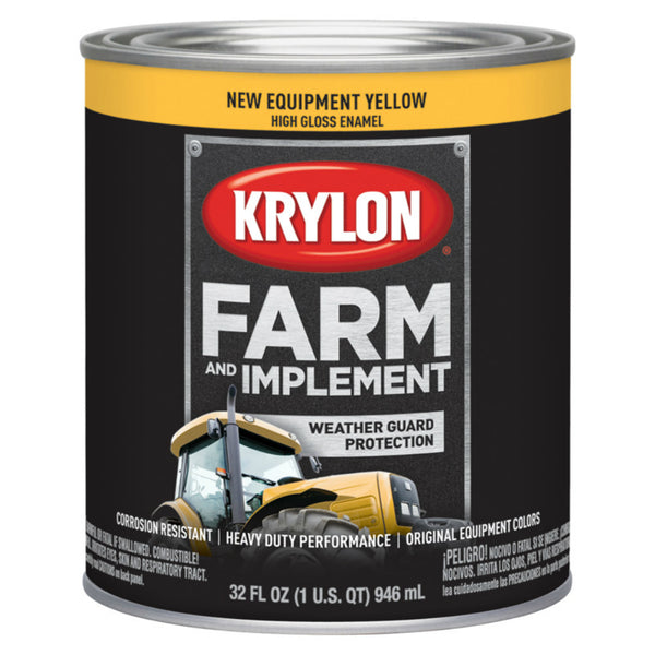 Krylon K02037000 Farm & Implement Paint, New Equip Yellow, 1 Quart
