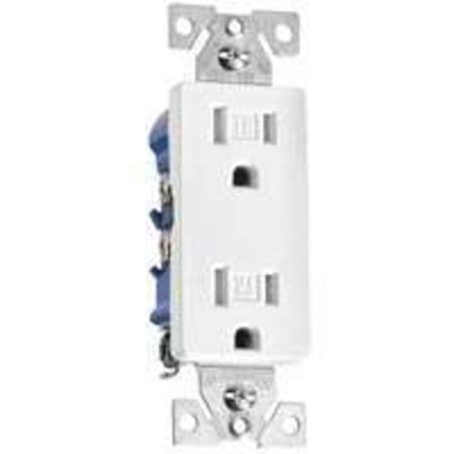 Cooper Wiring TR1107W Tamper Resistant Decorator Receptacles, White, 15V