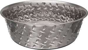 Loving Pets 7256 Ruff ‘N Tuff Diamond Plate Dog Bowl, 2 Quart
