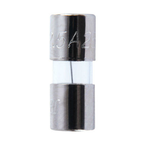 Jandorf 60615 AGA Series Fast-Acting Glass Tube Fuse, 2.5 Amp