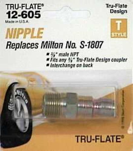 Tru-Flate 12605 "T" Style Nipple Plug 3/8" Npt