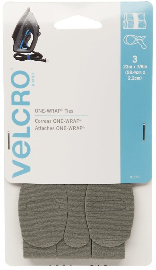 Velcro 91756 One-Wrap Ties, 7/8" x 23", Foliage, 3/Pack