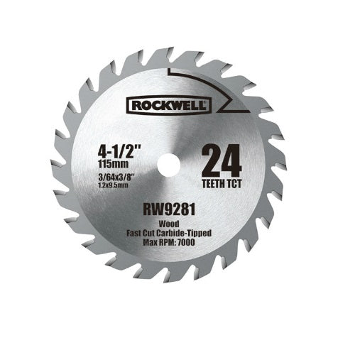 Rockwell RW9281 Carbide Tipped Saw Blade, 4-1/2", 24 Teeth