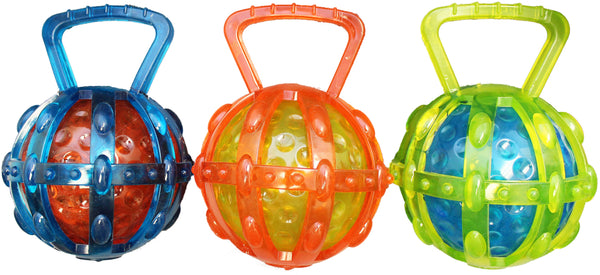 Chomper WB15519 TPR Ball Tug Dog Toy, Assorted Colors