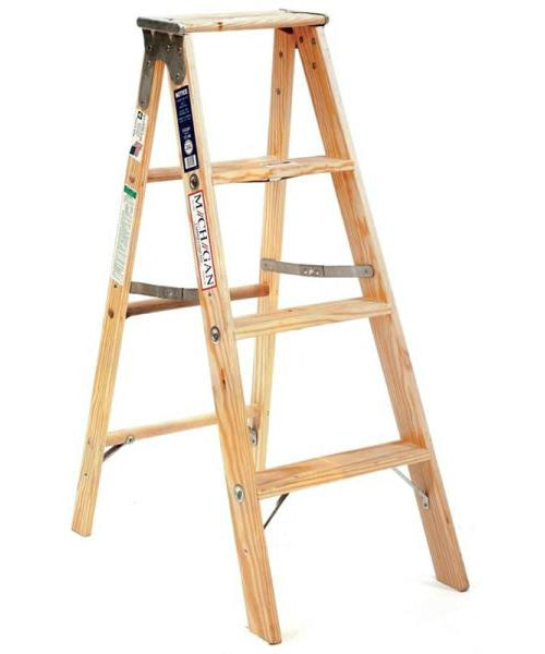 Michigan Ladder 1311-04 Heavy Duty Stocky Step Ladder, Wood, 250 Lb