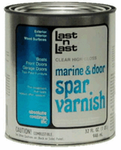 Absolute Coatings 50704 "LAST-N-LAST" MARINE AND DOOR SPAR VARNISH 1Qt. - HIGH GLOSS