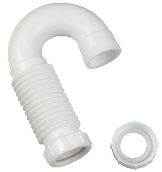 Danco 51066 Flexible Slip-Joint J-Bend Trap, Plastic, White
